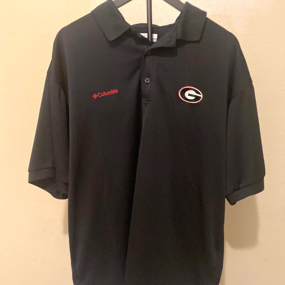 Columbia Men's Black Polo with Red Logo